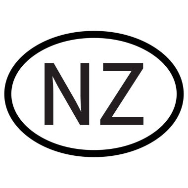 Yeni Zelanda ülke kodu simgesi. Yeni Zelanda 'nın kısaltma sembolü. Yeni Zelanda alan adı simgesi vektörü
