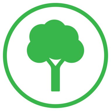 Beyaz arkaplanda izole edilmiş yeşil ağaç simgesi. Bitki simgesi. Vektör illüstrasyonu