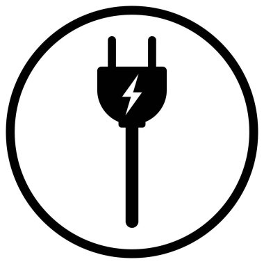 Elektrik yükleme istasyonu simgesi. Elektrik prizi simgesi. Ev şarj noktası istasyonu vektörü
