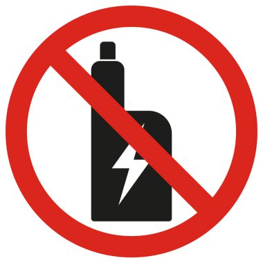 Buhar izi yok. Yasak elektronik sigara işareti. Buhar uyarısı. Vektör illüstrasyonu
