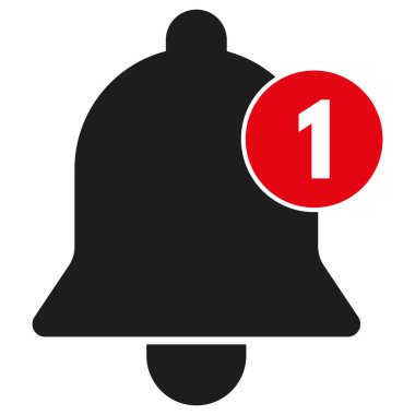 Gelen bildirim simgesi. Gelen posta kutusu mesajı için uyarı çanı simgesi. Vektör illüstrasyonu