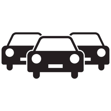 Yoğun trafik sıkışıklığı ikonu. Araba envanteri simgesi. Ağır trafik sembolü. Vektör illüstrasyonu