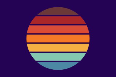 Soyut retro güneş arkaplanı. Retro Sun 80 'lerin arka planı. Vektör illüstrasyonu