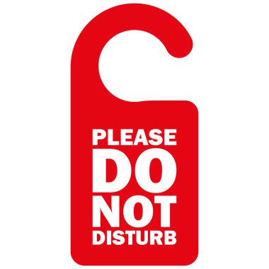 Kapı simgesini rahatsız etmeyin. Red, kart tabelasını bozma. Vektör illüstrasyonu