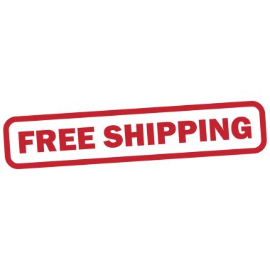 Beyaz arkaplanda izole edilmiş ücretsiz kargo pul simgesi. Kırmızı ücretsiz kargo damgası simgesi. Vektör