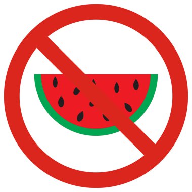 Karpuz işareti yok. Karpuz işaretine izin yok. Vektör illüstrasyonu