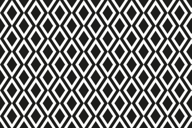 Soyut geometrik elmas deseni. Siyah ve beyaz geometrik elmas arka plan. Vektör illüstrasyonu