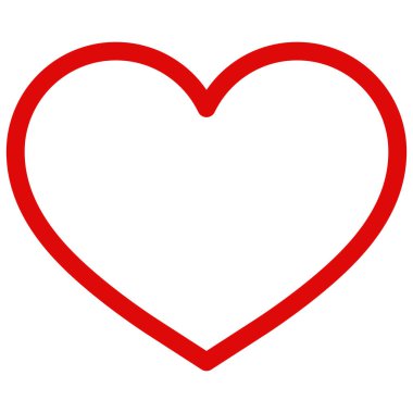 Kırmızı çizgi kalp ikonu beyaz arkaplanda izole edildi. Kırmızı Kalp ikonu. Vektör illüstrasyonu