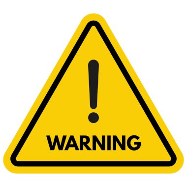 Yazılı ünlem uyarısı işareti. Tehlike uyarısı simgesi. Simgeyi uyar. Vektör illüstrasyonu