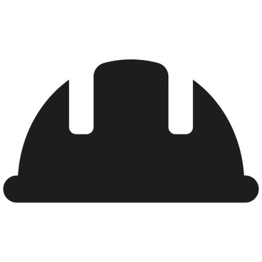 Beyaz arkaplanda kask simgesi izole edildi. İnşaat miğferi simgesi. İnşaatçı güvenlik başlığı simgesi. Vektör illüstrasyonu