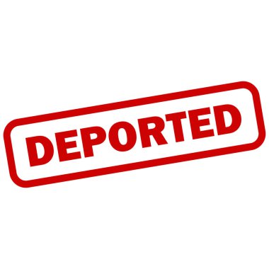 Sınır dışı edilen pul simgesi beyaz arkaplanda izole edildi. Kırmızı sınır dışı edilmiş pul rozeti ikonu. Vektör illüstrasyonu