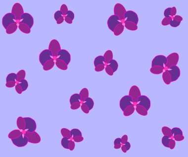Seamless constantly repeating flower pattern, spring mood, purple orchids