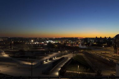 Sunset from an urban park