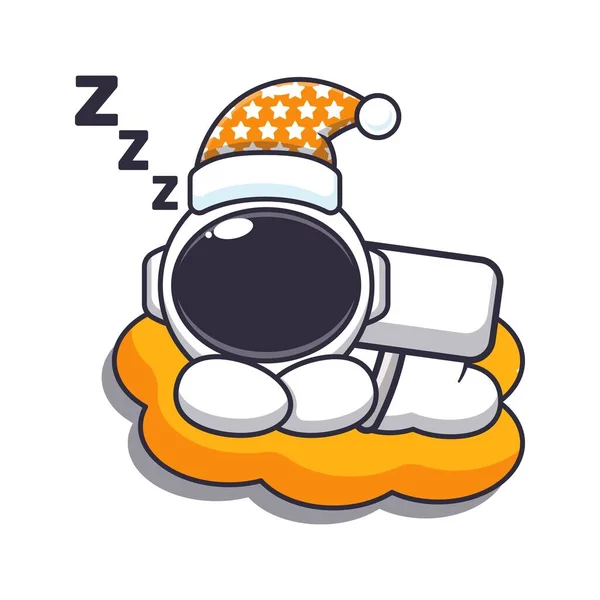 Cute Astronaut Sleep Cartoon Vector Illustration Vector Cartoon Illustration Suitable — Stockový vektor