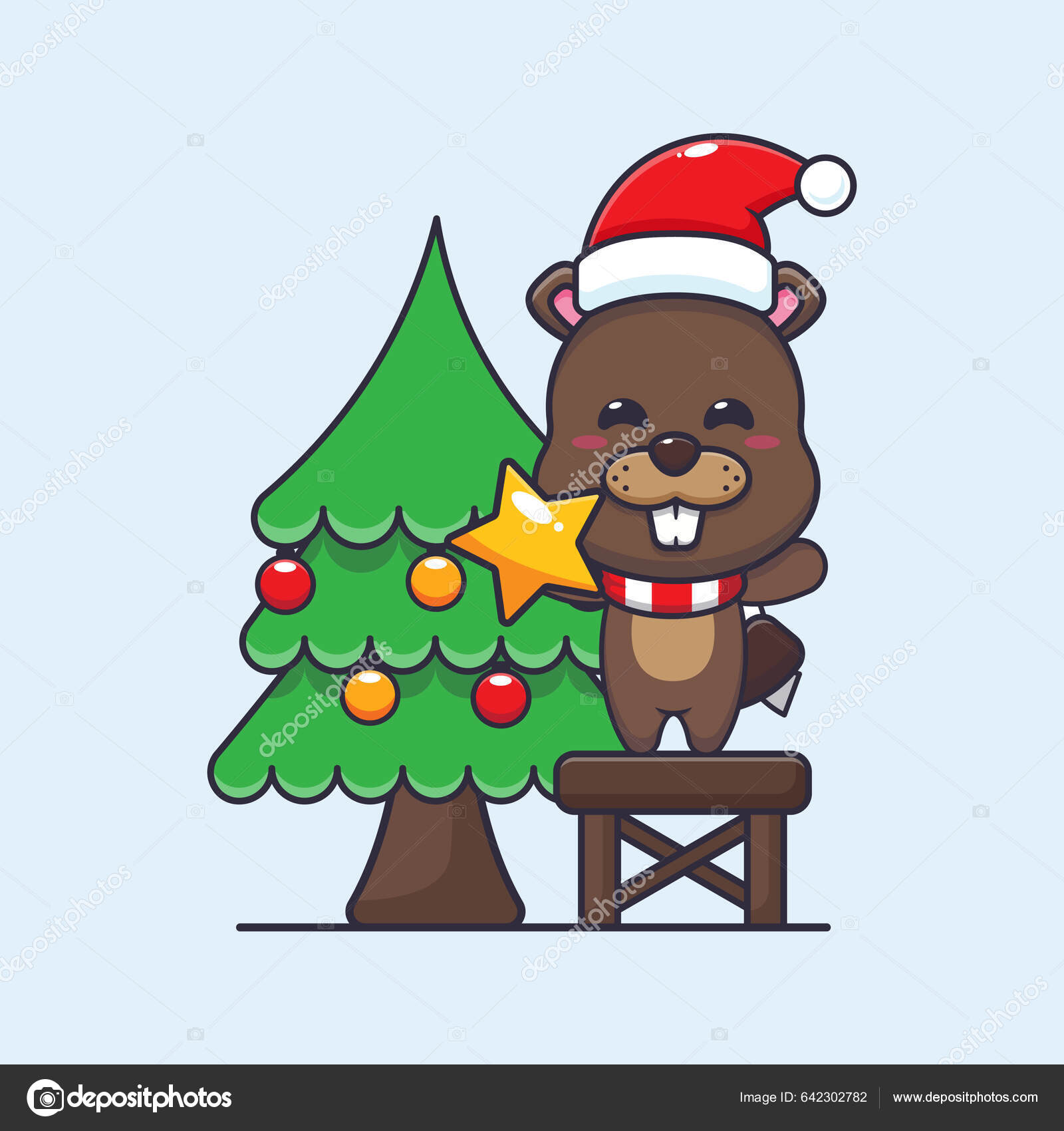 Desenhos Animados Da árvore De Natal. Ilustração Stock