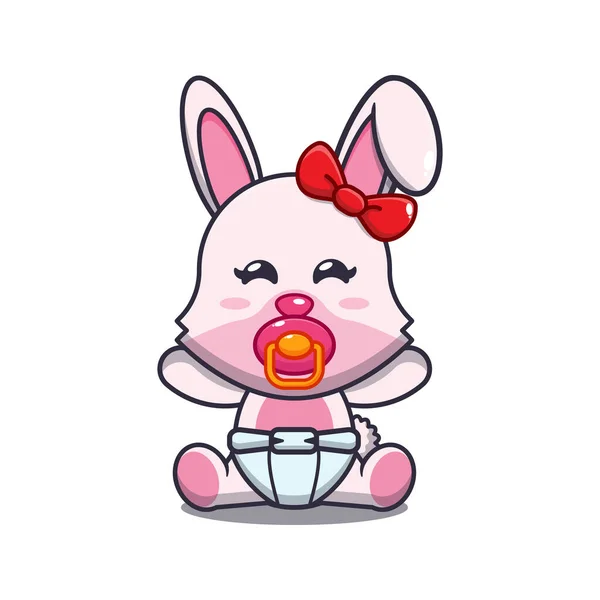 Carino Bambino Coniglietto Cartone Animato Vettoriale Illustrazione — Vettoriale Stock