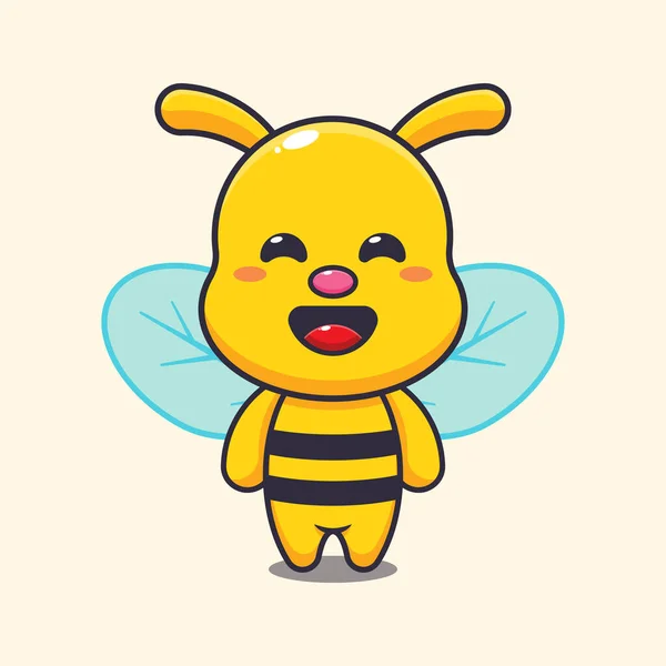 Cute Bee Cartoon Vector Illustration — Stock Vector