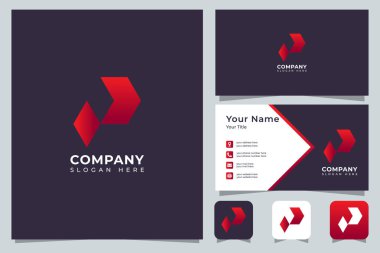 Kartvizitli modern P logosu tasarımı. Şirketiniz için uygun profesyonel logo..