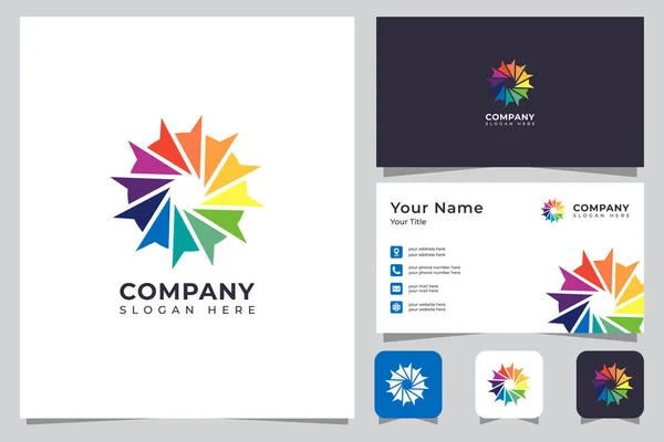 Design Logotipo Colorido Abstrato Com Cartão Visita Logotipo Profissional Adequado —  Vetores de Stock