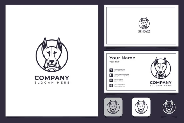 Diseño Del Logotipo Del Perro Con Tarjeta Visita Logotipo Profesional — Archivo Imágenes Vectoriales
