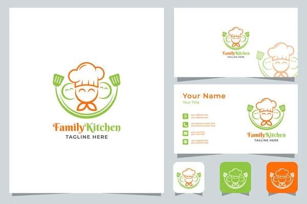 Projeto Logotipo Restaurante Família Com Cartão Visita Logotipo Profissional Adequado —  Vetores de Stock