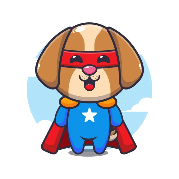 Cute Super Dog Cartoon Vector Illustration — Stock Vector