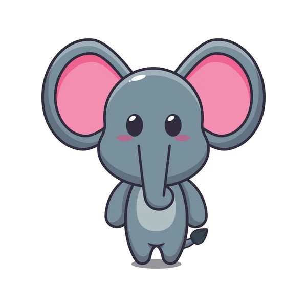 Lindo Elefante Ilustración Vector Dibujos Animados — Archivo Imágenes Vectoriales