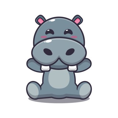 Çizgi film çizimi yapan şirin su aygırı.. 