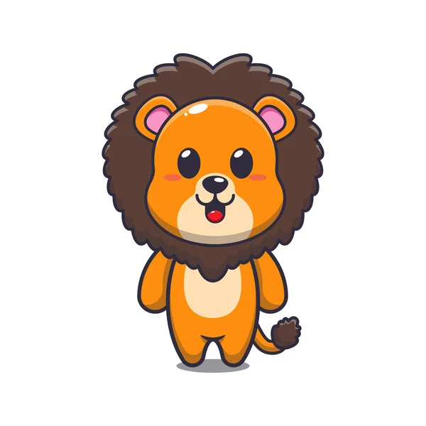 Cute Lion Cartoon Vector Illustration — Stock Vector