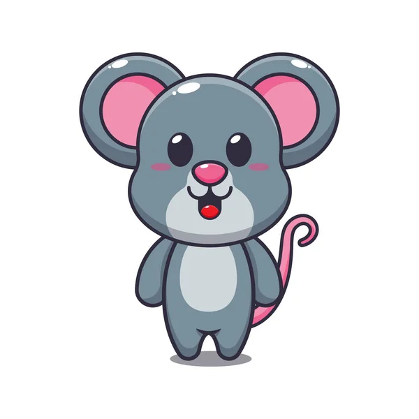 Carino Mouse Cartone Animato Vettoriale Illustrazione — Vettoriale Stock