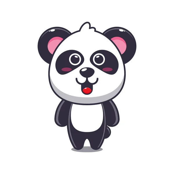 可爱的熊猫卡通矢量插图 — 图库矢量图片