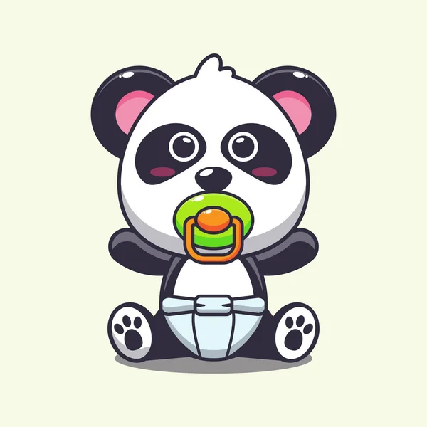 Cute Baby Panda Wektor Kreskówki Ilustracja — Wektor stockowy