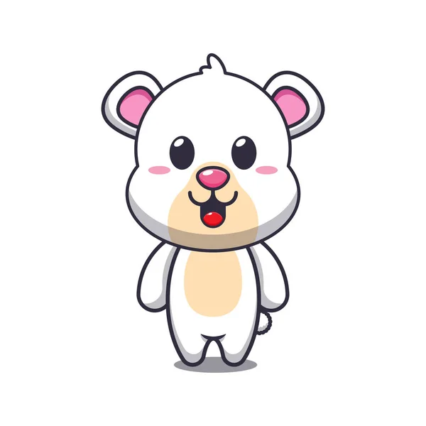 Polar Bear Cartoon Mascot Vector Illustration — Stock Vector