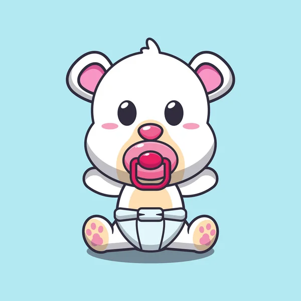 Bambino Orso Polare Cartone Animato Vettoriale Illustrazione — Vettoriale Stock