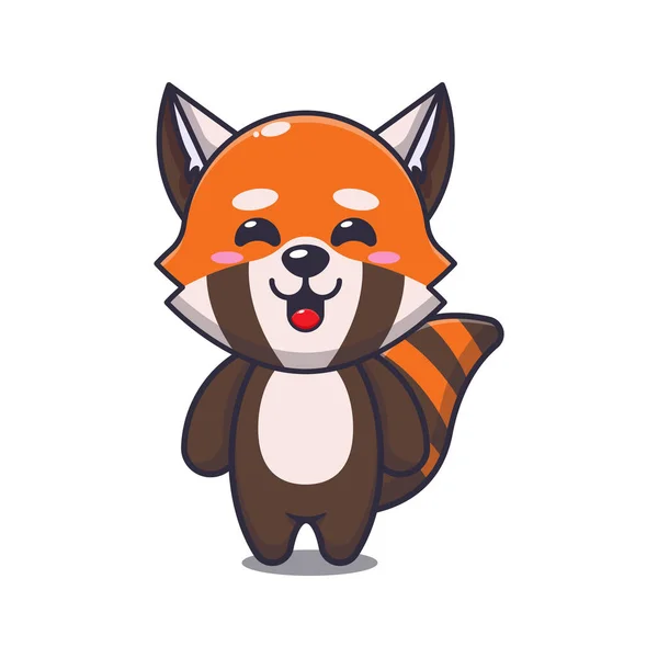 Roztomilý Červený Panda Kreslený Vektor Ilustrace — Stockový vektor