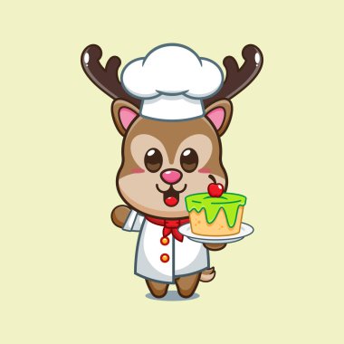 Şef geyik çizgi filmi vektörü.. 