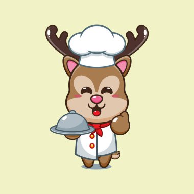 Şef geyik çizgi film vektörü.. 