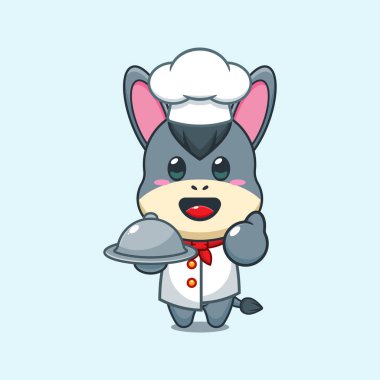 Şef eşek çizgi film vektörü.. 