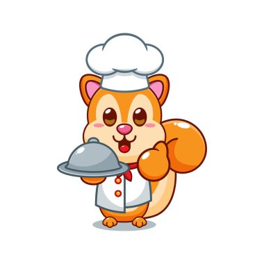 Şef sincap karikatür vektörü.. 