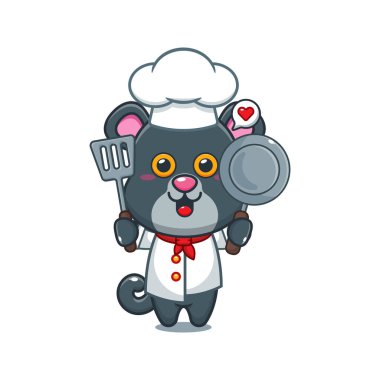 Şef panter karikatür vektör çizimi. 