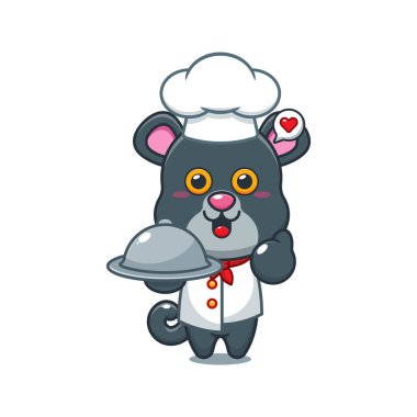 Şef panter karikatür vektörü.. 