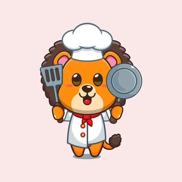 Chef Λιοντάρι Εικονογράφηση Διάνυσμα — Διανυσματικό Αρχείο