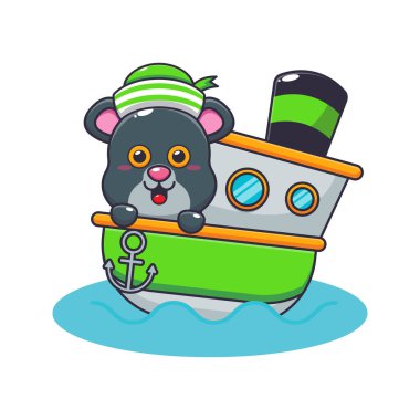 Çizgi film vektör illüstrasyonunda şirin panter.. 