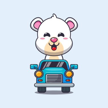 Arabadaki şirin kutup ayısı çizimi..