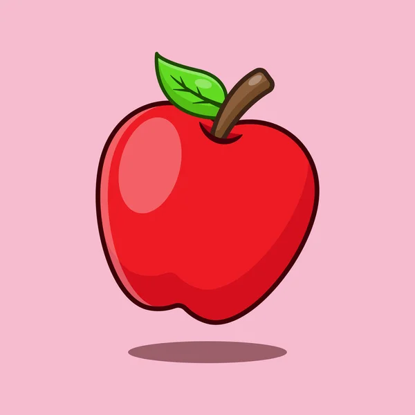 Apple Tegneserie Vektor Illustrasjon Frukt Vektor Tegneserie Illustrasjon Egnet Plakat – stockvektor