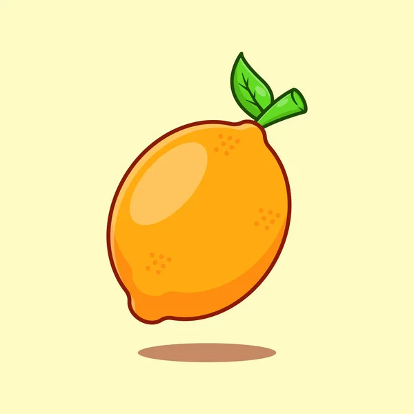 Lemon Cartoon Vector Illustration Fruit Vector Cartoon Ilustração Adequada Para — Vetor de Stock