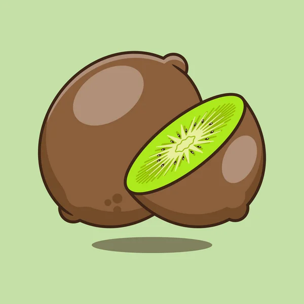 Kiwi Desenho Animado Ilustração Vetorial Fruit Vector Cartoon Ilustração Adequada — Vetor de Stock