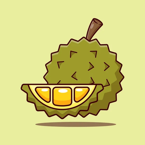 Ilustração Vetorial Dos Desenhos Animados Durian Fruit Vector Cartoon Ilustração — Vetor de Stock
