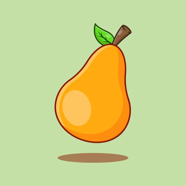 Pêra Desenho Animado Ilustração Vetorial Fruit Vector Cartoon Ilustração Adequada — Vetor de Stock