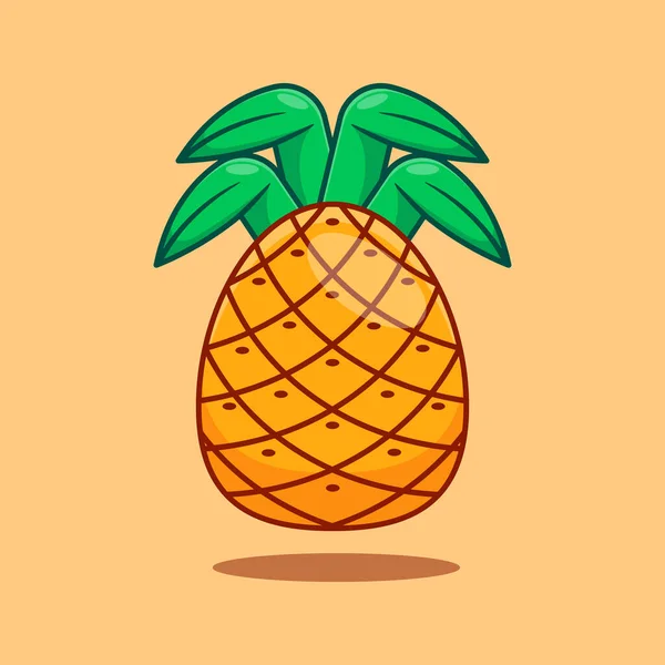 菠萝卡通人物图解 适用于海报 小册子 吉祥物 标志及图标的水果矢量卡通画 — 图库矢量图片